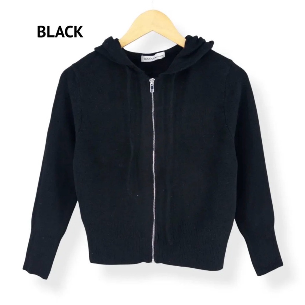 Zenana Full Zip Hoodie Sweater - NEW Small Black 🖤